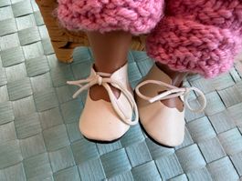 Puppenschuhe Sasha Baby weiss, Schnürsenkel, 5.4 cm