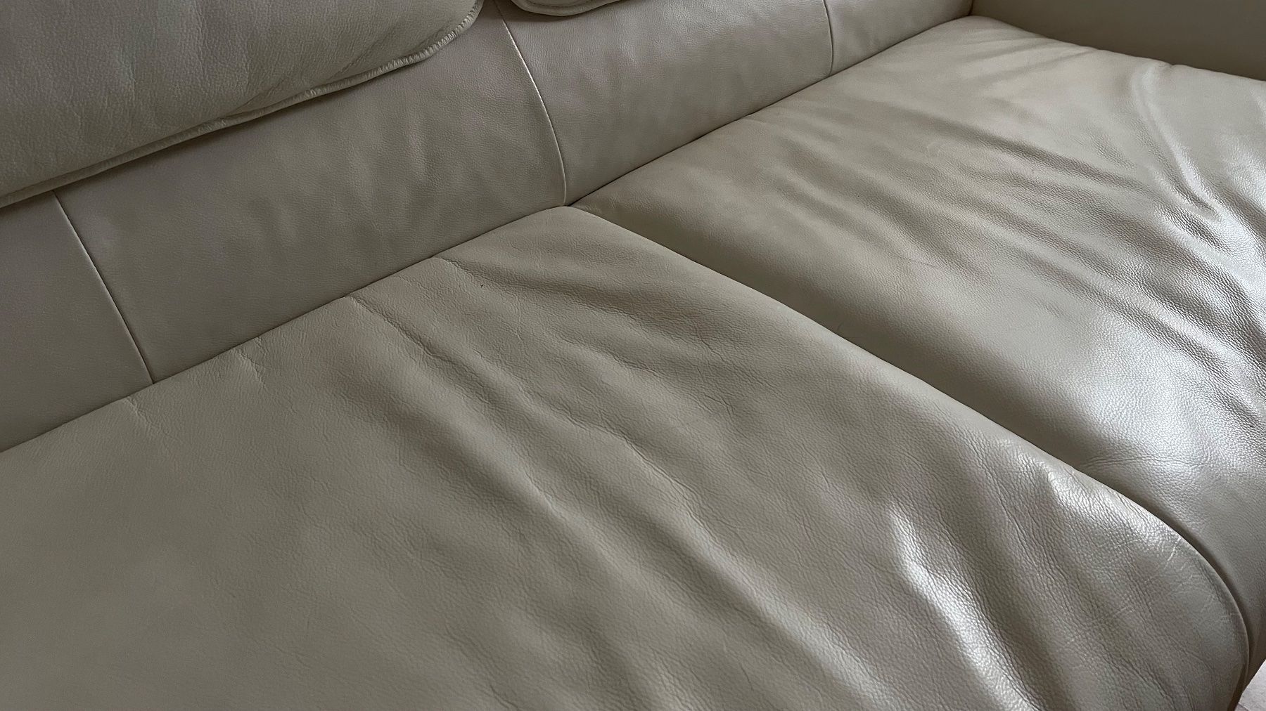 Divani: Laauser Echtleder Sofa Weiss Crème – Usato da Kägiswil venduto da asp_9cd9 5