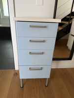 Kommode hellblau 4 Schubladen Metall 40cm Breite guter Zusta