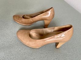 Damen Schuh Pumps - beige Lackleder - von Gabor