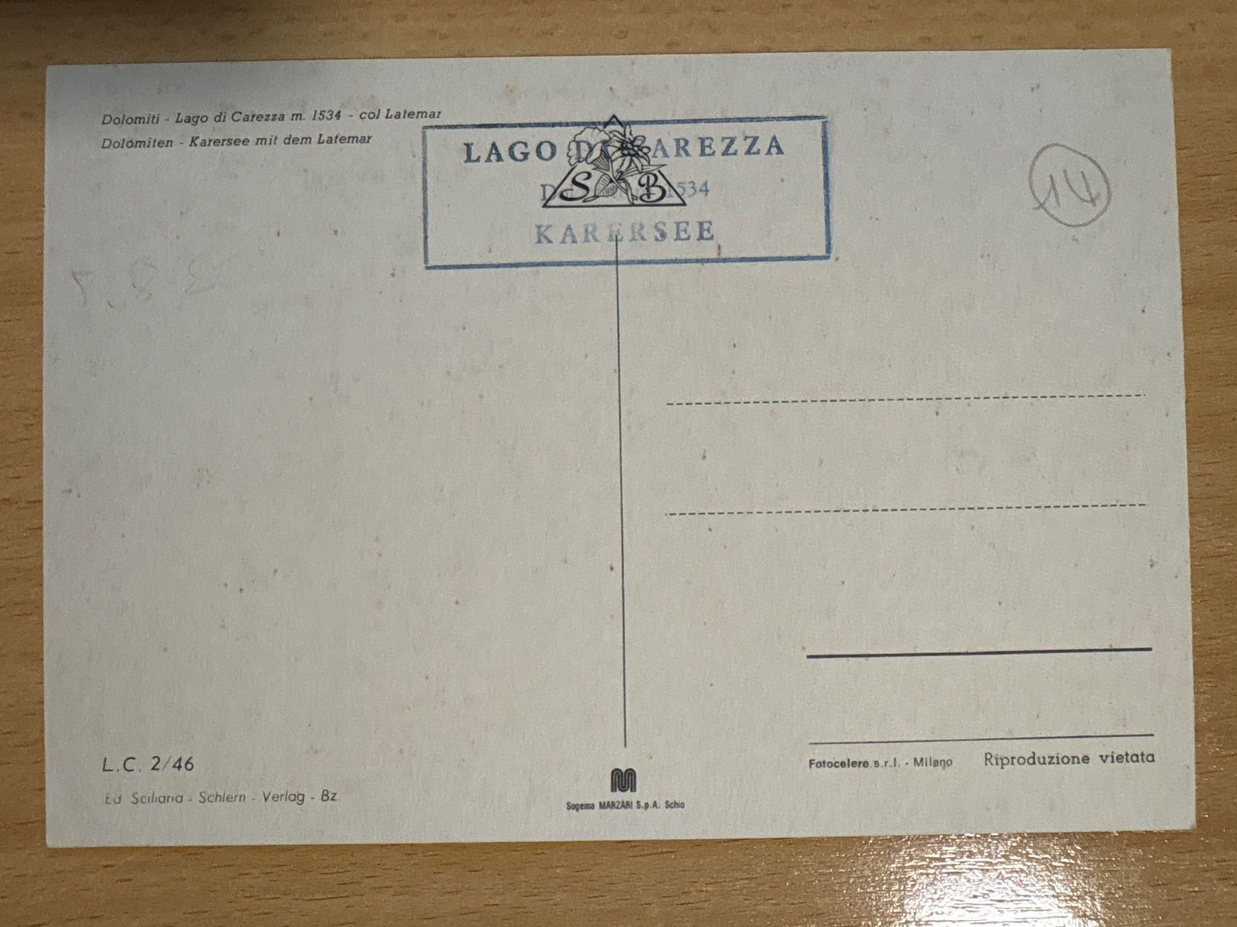 Cartoline postali: Ansichtskarte Karersee Dolomiten – Usato da Ibach venduto da lisch3 1