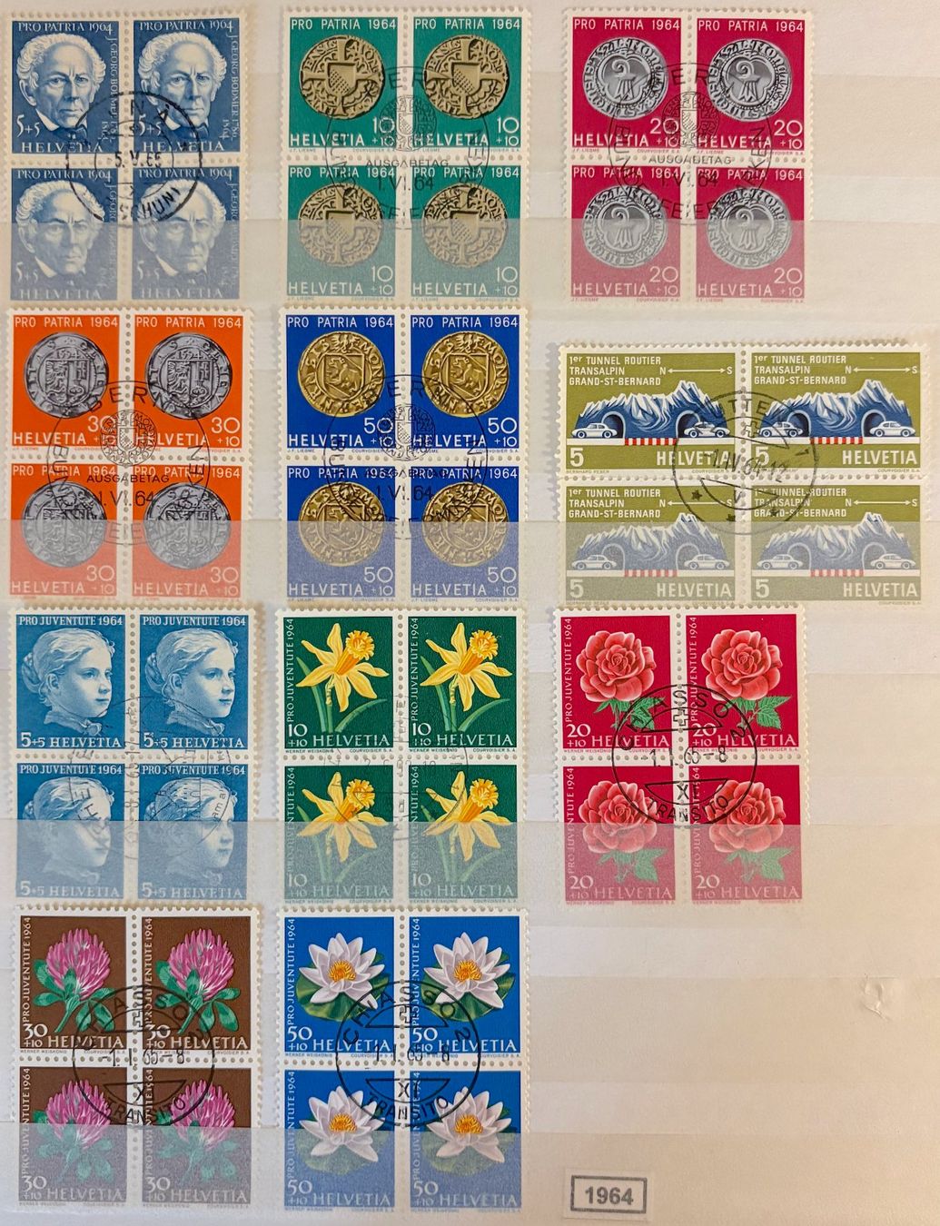 Tutti i francobolli: Timbres suisses 1964 par 4 – Usato da Lausanne venduto da Cabessa
