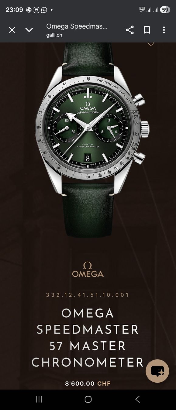 Omega Orologi: Omega Speedmaster 57 Master Chronometer Green Dial – Usato da Oberglatt ZH venduto da arb_pt85 7