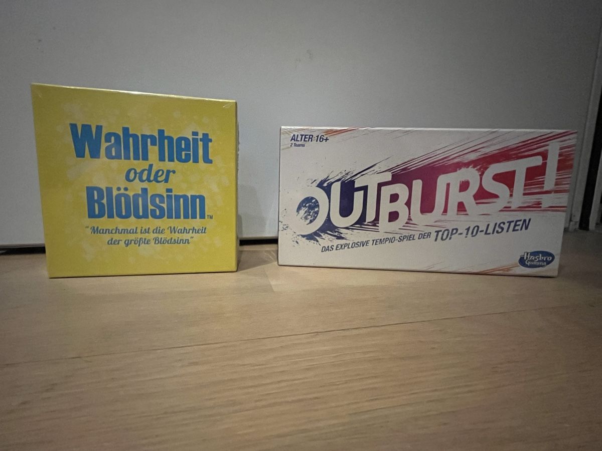 Giochi: 2 Gesellschaftsspiele: OUTBURST! & Wahrheit oder Blödsinn – Nuovo e nell'imballaggio originale da Windisch venduto da flavikin