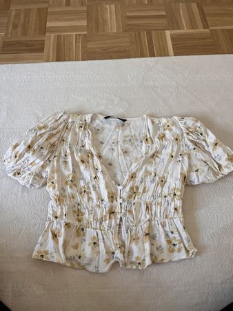 Zara printed blouse with floral details