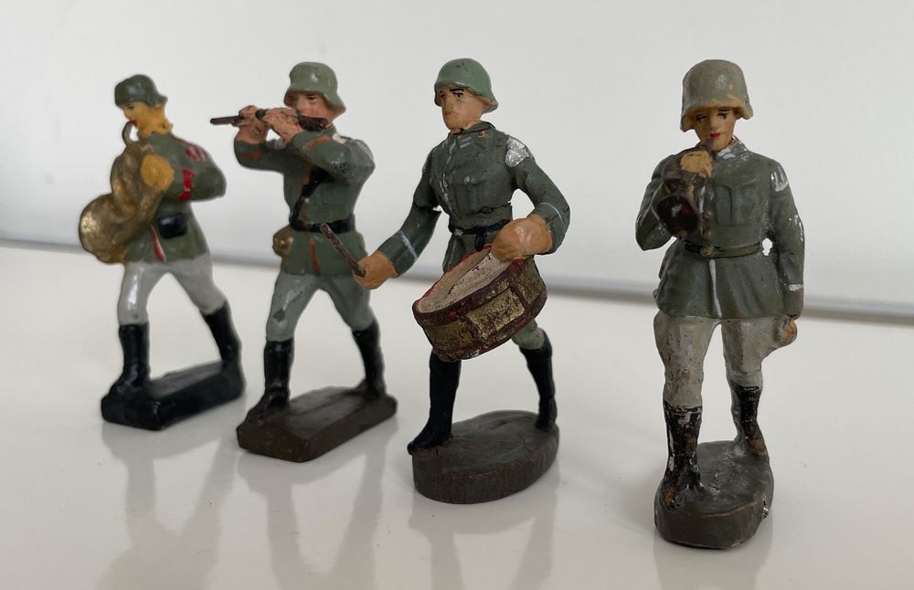 4x Spielzeugfiguren Elastolin Wehrmacht WWII 3