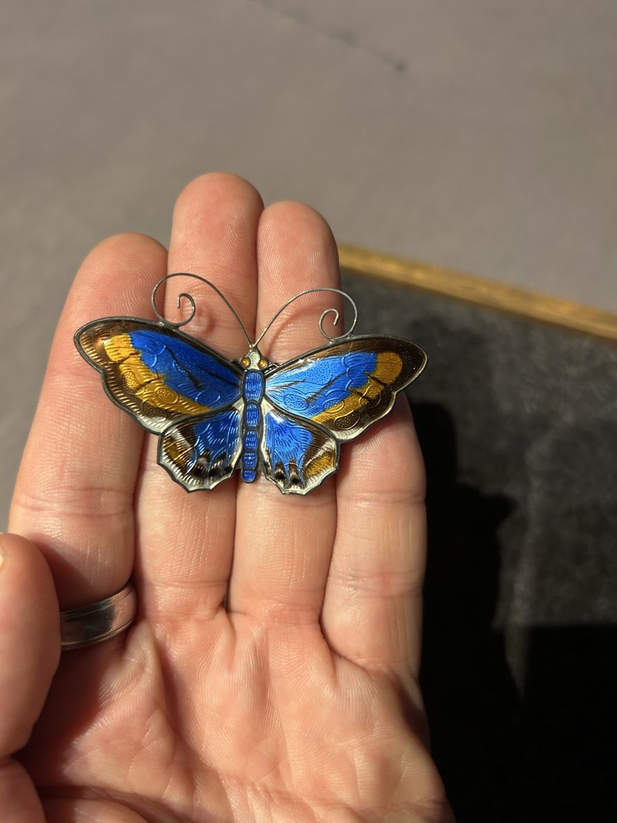 Broschen & Nadeln: Brosche Schmetterling David Andersen 925 Silber Emaille – Gebraucht aus Aeschi b. Spiez von davidS744