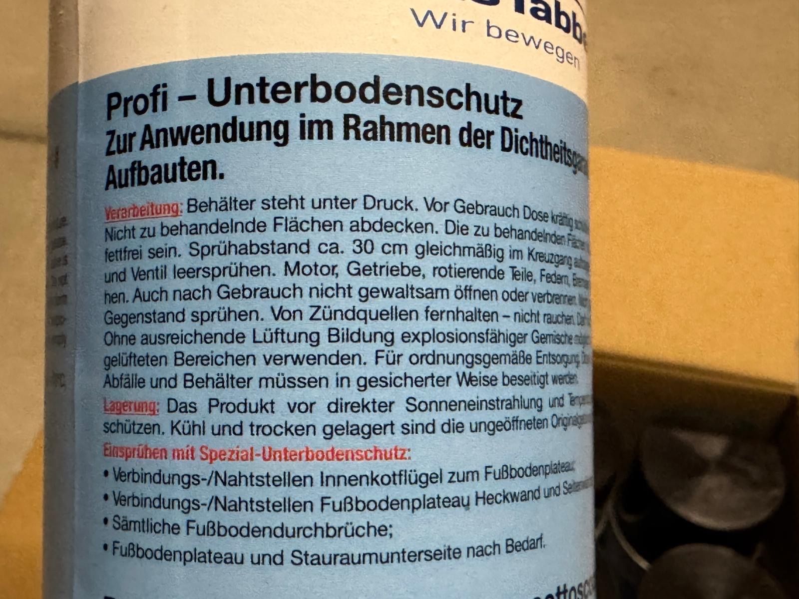 Tutti i ricambio: Knaus Unterbodenschutz 12x500ml – Nuovo e nell'imballaggio originale da Moosseedorf venduto da SDmedia 1