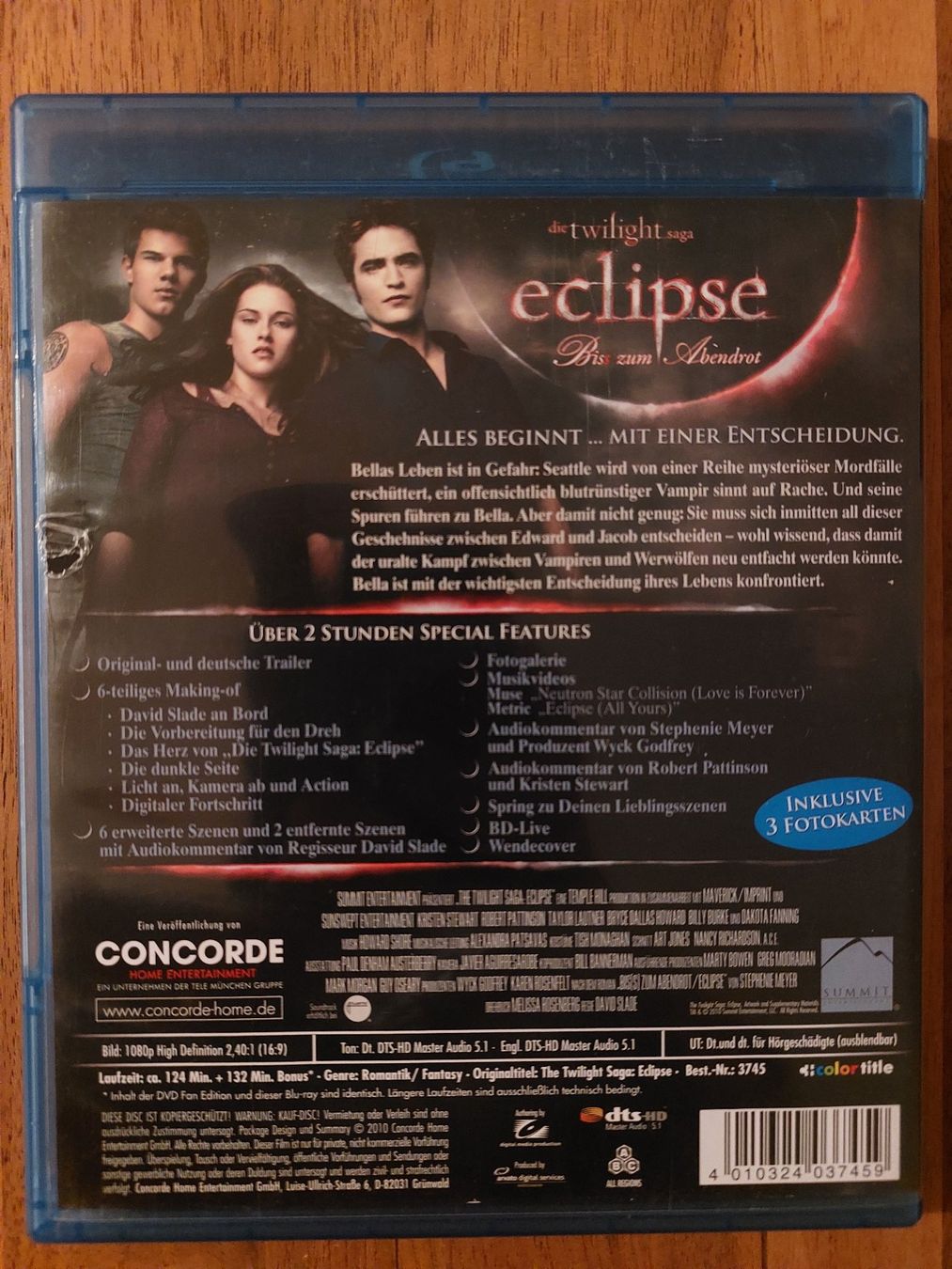 Tutti i DVDs: Blu Ray - The Twilight Saga Eclipse Biss zum Abendrot – Usato da Rheinfelden venduto da FilmAuktion 1