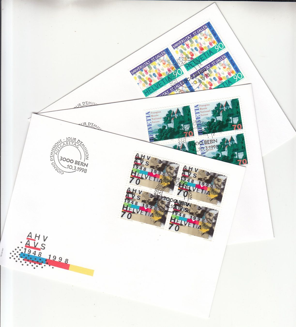 Tutti i francobolli: SBK 940 - 942  im 4er-Block FDC – Usato da Bürglen TG venduto da StampGraf