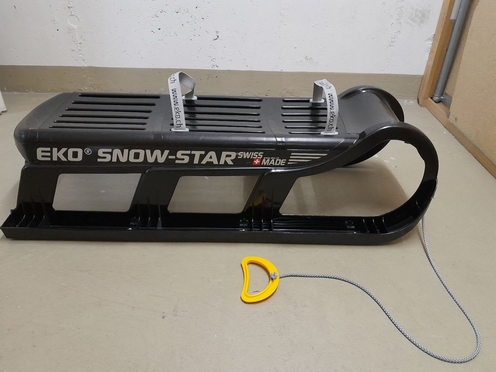 Luge EKO Snowstar 100 – 2 Places, 100 Cm, Plastique Large, Glissières Acier Inox, Résistant -50°C – Suisse