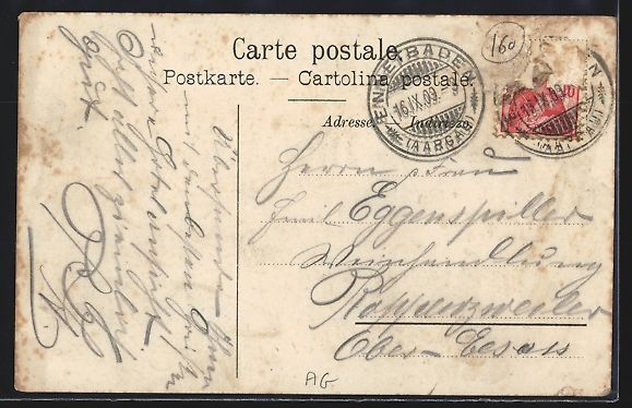 Cartoline postali: Litho Baden, Hotel Jura, J. Steimer, Pro – Usato da Berlin venduto da bartko-reher 1