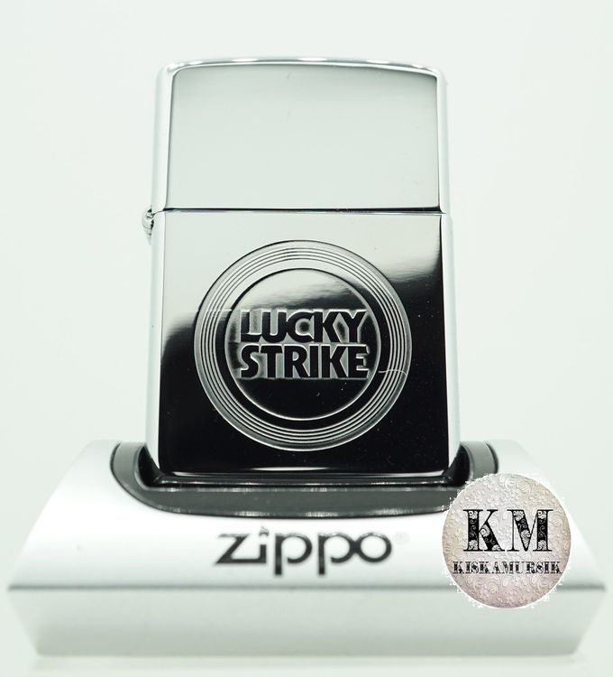 ZIPPO® LUCKY STRIKE - CHROME - EMBOSSED - 1994 - UNGEZÜNDET (Neu ...