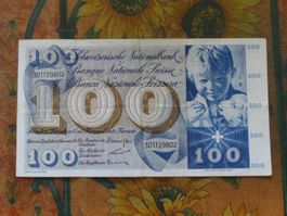 SUISSE  100  Francs  1961  (9802)  Billet