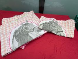 Duvet und Kissen Überzug mit Pferd (195x160cm) + 95x60cm