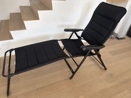 Fauteuil Camping Berger XL noir, inclinable, été parfait!