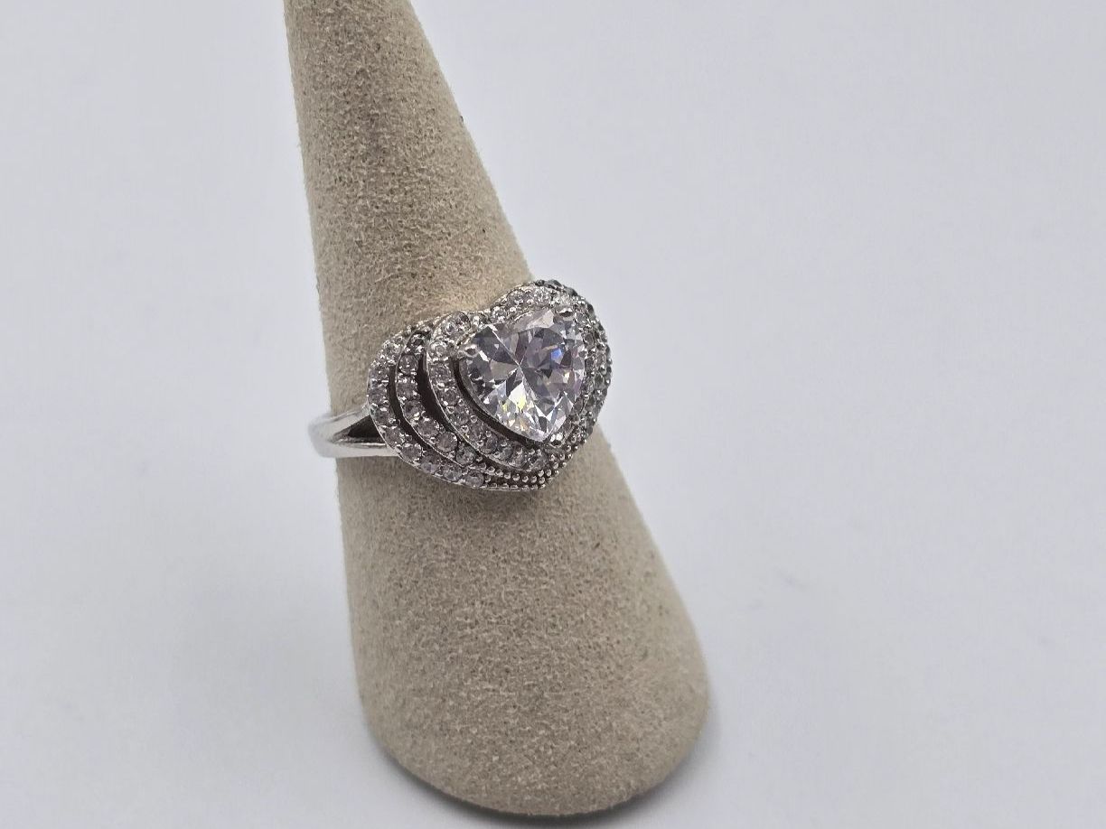 Anelli: Ring Herz Silber 935 Zirkonia Gr. 53 – Nuovo e nell'imballaggio originale da Zug venduto da gold.schmuck 1