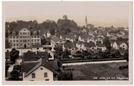 Uster mit Sekundarschulhaus, um 1930