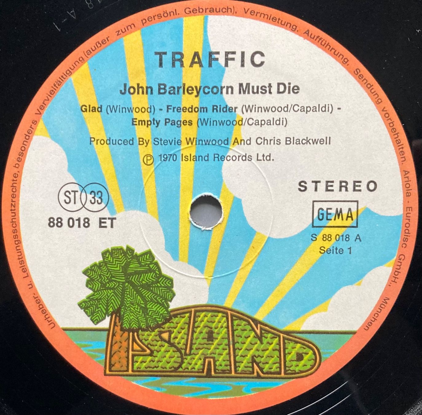 Schallplatten: TRAFFIC - JOHN BARLEYCORN MUST DIE – Gebraucht aus Poliez-Pittet von Newtown-Records 2