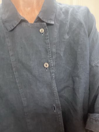 OSKA lässige Leinenbluse  dunkelblau Gr.3 top Zustand
