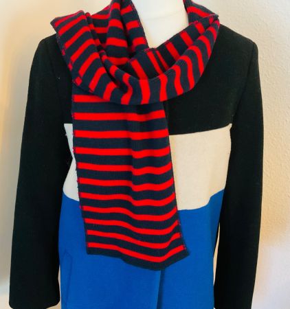 Superbe manteau d'hiver DERHY en laine tricolore, taille M