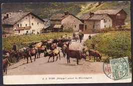Bauernleben Landwirtschaft Départ pour la Montagne Kühe