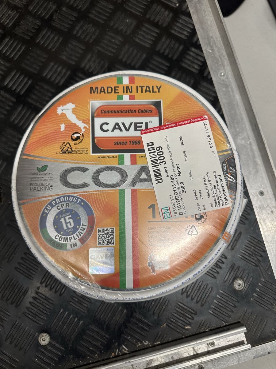 Cavi: CAVEL DG113 Koaxialkabel 100m 75 Ohm Made in Italy – Nuovo e nell'imballaggio originale da Goldach venduto da Nekiii