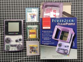 Gameboy Color transparent Lila mit Spielen
