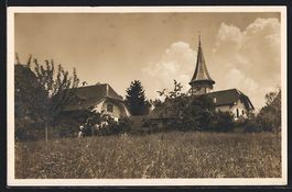 AK Aeschi, Kirche u. Pfarrhaus, 1928