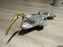 SCULPTURE ANTIQUE ART- EGYPTE IBIS DIEU THOT PIERRE/BRONZE
