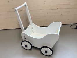 Pinolino Lauflernwagen Holz weiss Kinderwagen -Wiitergäh