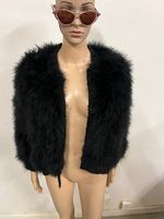 Veste Sonia Rykiel en plumes de marabou noires