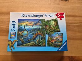 Ravensburger Puzzle 3x49 Dinosaurier , 5 Jahre