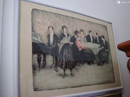 Rarissimo ,Acquarello ,Musicanti senza volto.con firma .
