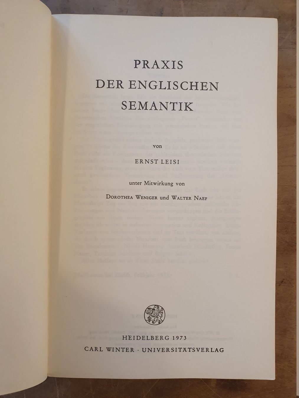 Libri: Praxix der englischen Semantik Ernst Leisi – Usato da Zürich venduto da loosebone 1
