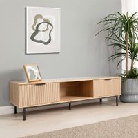 TV-Schrank NALA - moderne Optik - Natur/Schwarz - 160x43cm