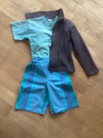 Kleider blau, türkis mit Kapuzentuch und Rucksack, Gr. 110