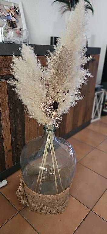 Toutes les décorations: Pampasgras Deko mit Mostflasche – D'occasion à Rheinsulz par loeli 4