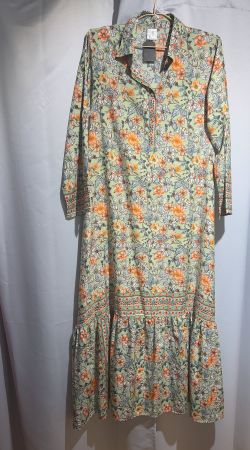 *SALE* Seiden-Maxikleid mit Blumenmuster