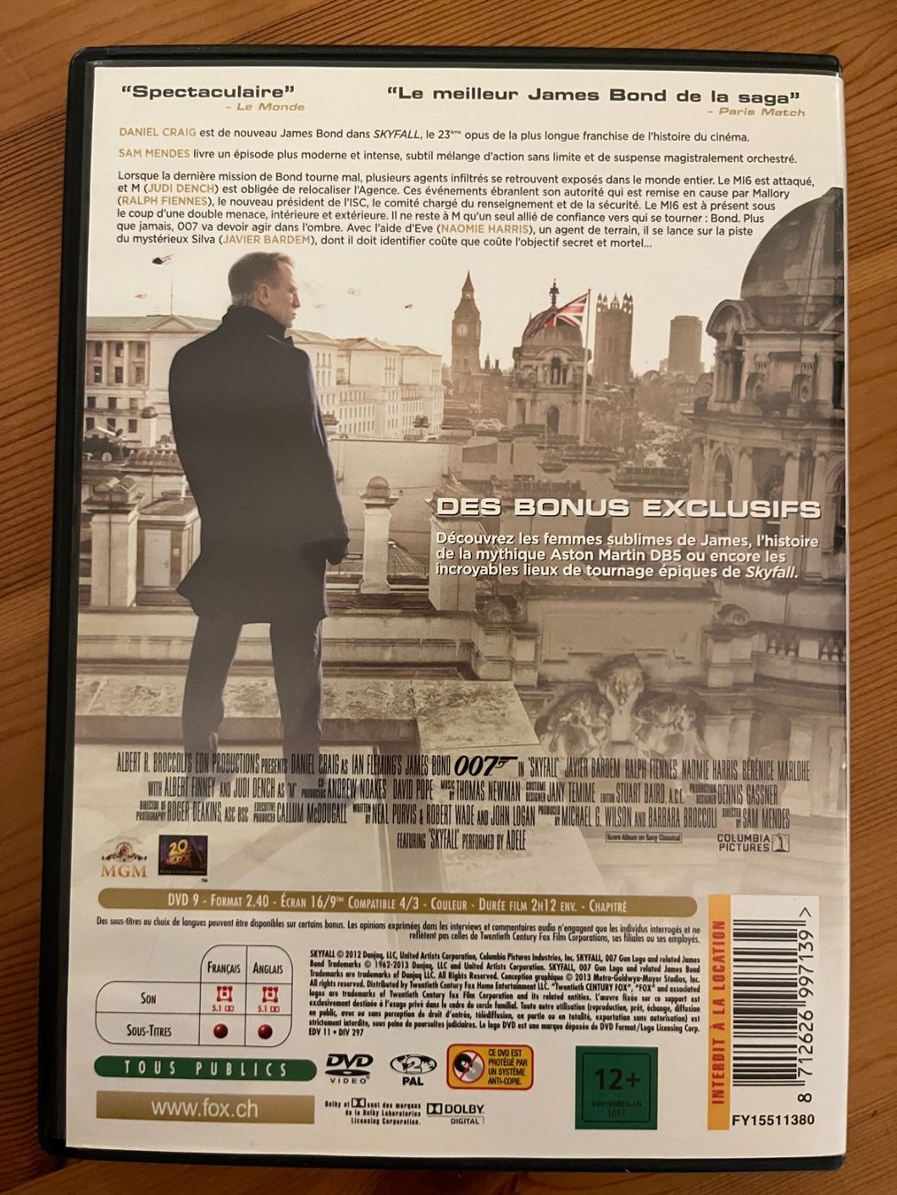 Tous les DVDs: SKYFALL - JAMES BOND - DANIEL CRAIG – D'occasion à Lausanne par sba_jg8r 1