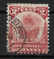 Haiti 1898: Palme 2 Centimes braunrosa