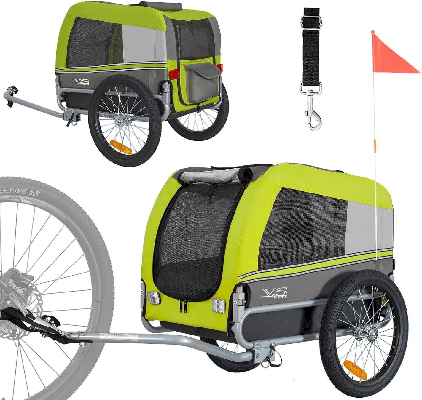 Veloanhänger: TIGGO VS Pets Hundefahrradanhänger GRÜN – Neu und originalverpackt aus Bottighofen von zaap