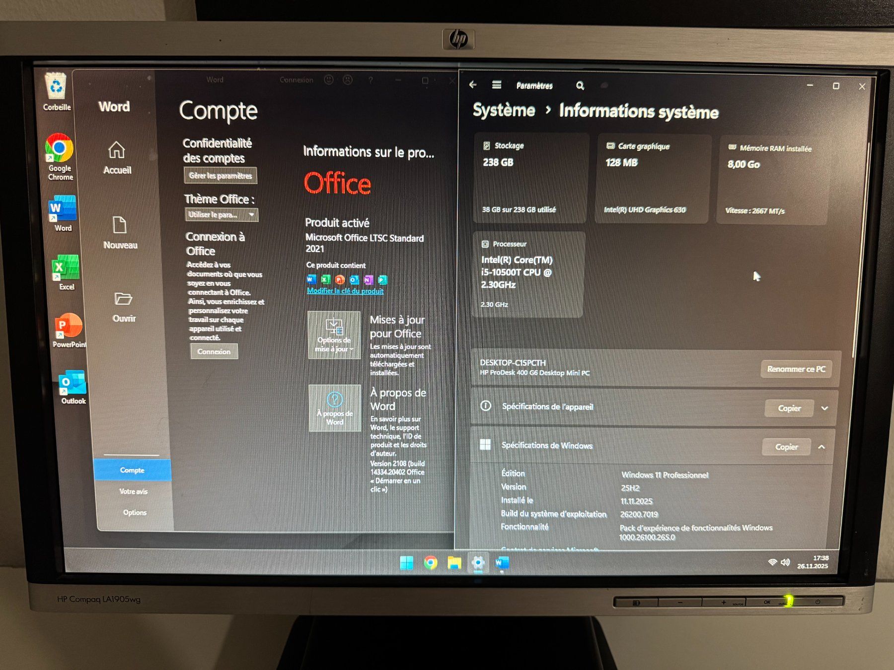 PC: Pc Hp Mini Complet - écran + souris et clavier sans fil – Nuovo (secondo la descrizione) da Fribourg venduto da C.Garcia 4