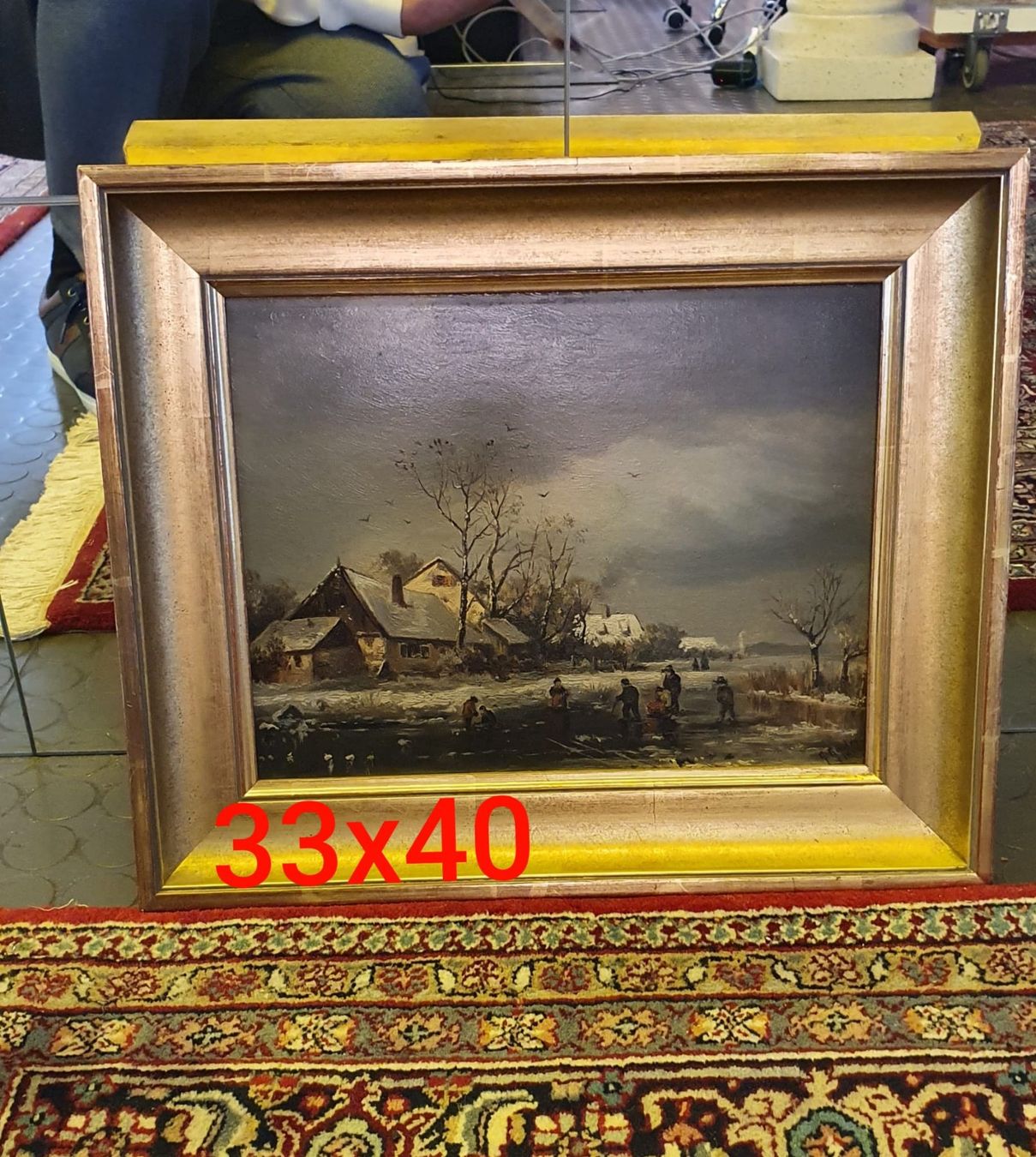 Dipinti: Gemälde Winterlandschaft signiert G. Gerder 1880 – Usato da Zürich venduto da adriben 3