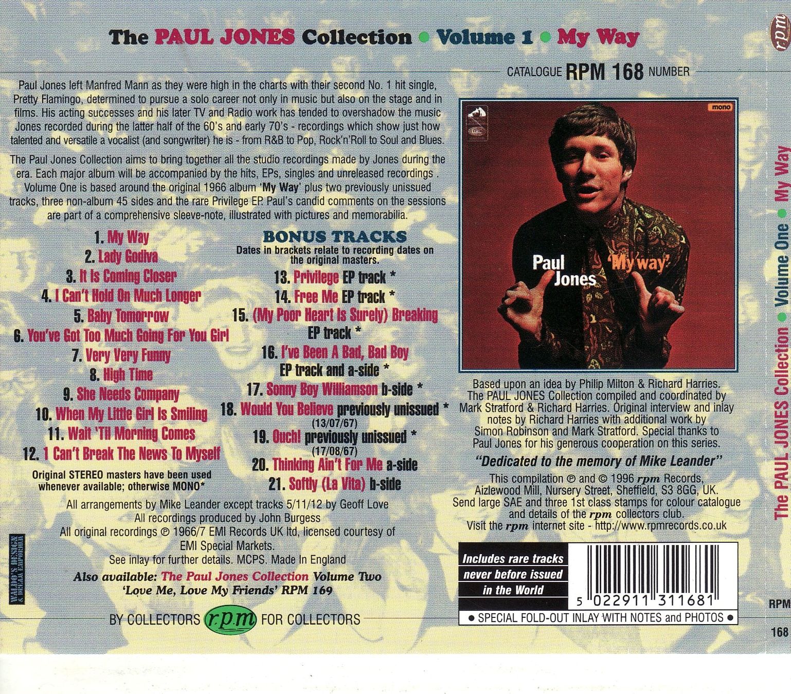 CD: Paul Jones – My Way – Nuovo (secondo la descrizione) da Boussens venduto da catfood01 1
