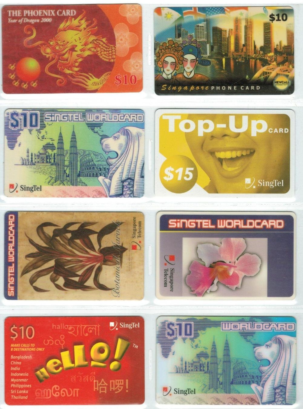 Telefon- & Taxkarten: 8 Telefonkarten Prepaid Singapur – Gebraucht aus Zürich von tol_b7c7