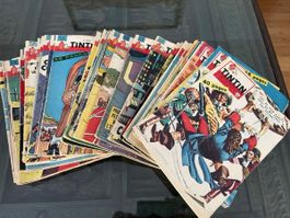 Journal Tintin de 1960, lot de 47 numéros entre 585 et 636