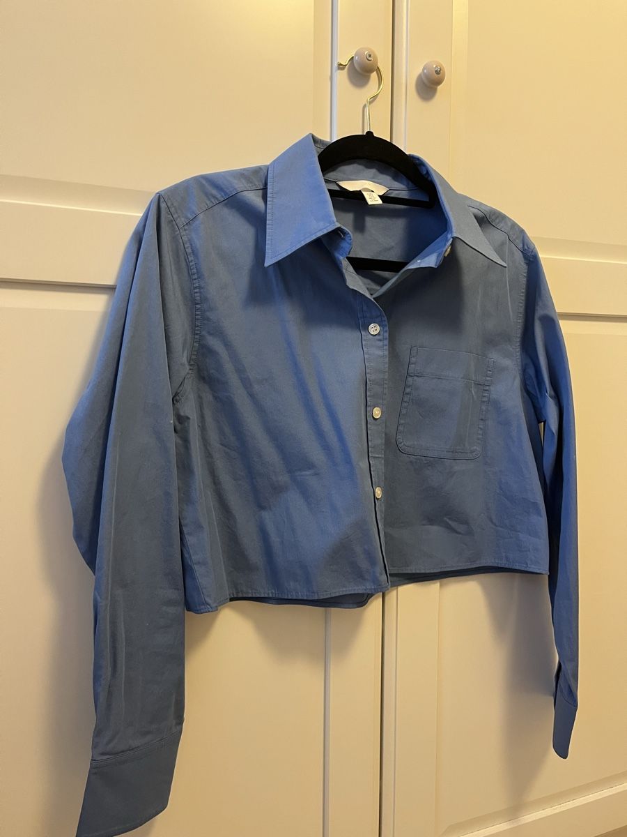 H&M Camicette: 100% Baumwolle blaues Crop Hemd – Nuovo (secondo la descrizione) da Allschwil venduto da eyl_bb8q 2