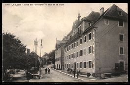 AK Le Locle, Asile des Vieillards et Rue de la Cote