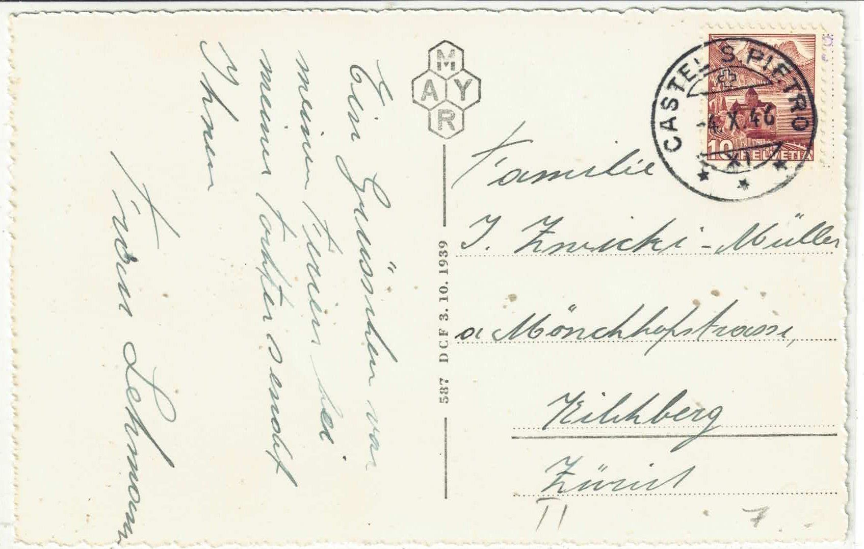 Cartoline postali: Mendrisio - Panorama da Salorino – Usato da Ettingen venduto da Kartenplanet 1
